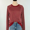 Flag and Anthem Frannie Reversible Top in Berry and White-121 - Jersey Tops F/W (June - Nov)-Little Bird Boutique