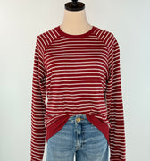 Flag and Anthem Frannie Reversible Top in Berry and White-121 - Jersey Tops F/W (June - Nov)-Little Bird Boutique