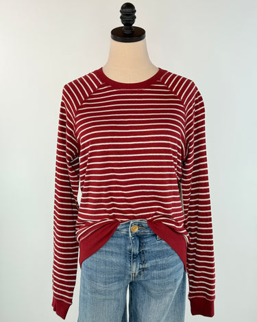 Flag and Anthem Frannie Reversible Top in Berry and White-121 - Jersey Tops F/W (June - Nov)-Little Bird Boutique