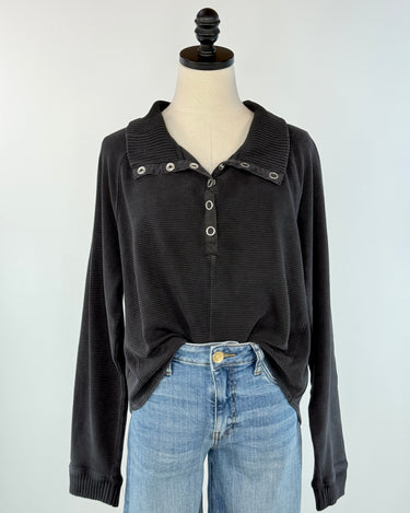 Flag and Anthem Adriana Pullover in Black-142 Sweatshirts & Hoodies-Little Bird Boutique