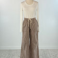 Flag and Anthem Triana Pant in Brown and White Stripe-220 Pants-Little Bird Boutique