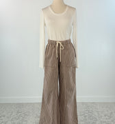 Flag and Anthem Triana Pant in Brown and White Stripe-220 Pants-Little Bird Boutique