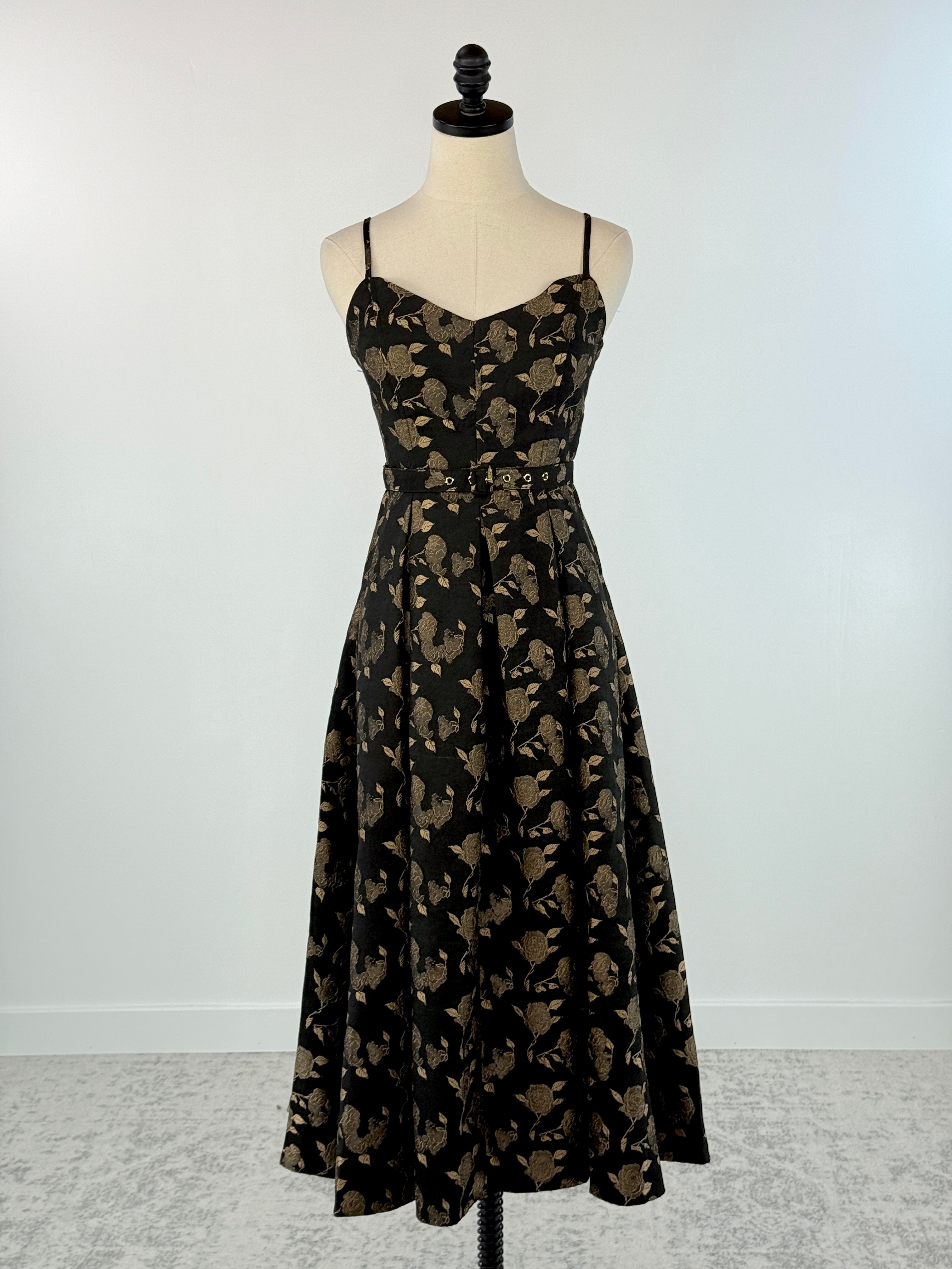 Midnight Garden Dress in Black-152 Dresses - Long-Little Bird Boutique