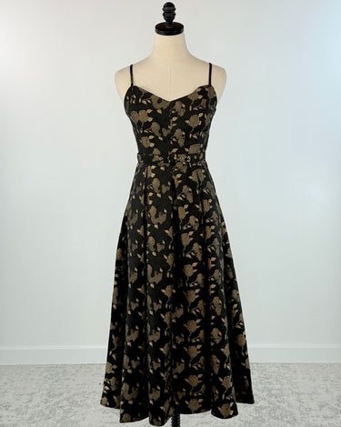 Midnight Garden Dress in Black-152 Dresses - Long-Little Bird Boutique