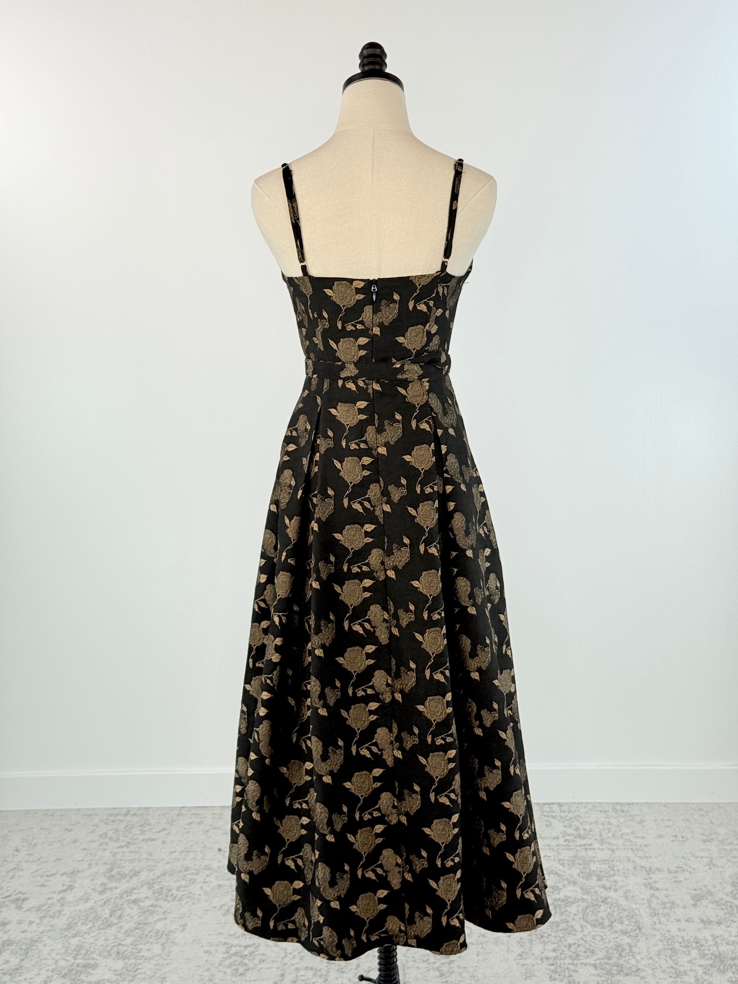 Midnight Garden Dress in Black-152 Dresses - Long-Little Bird Boutique