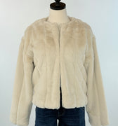 Anthem the Label Faux Fur Jacket in Pearl-141 Outerwear Coats & Jackets-Little Bird Boutique