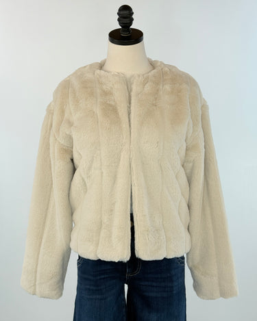 Anthem the Label Faux Fur Jacket in Pearl-141 Outerwear Coats & Jackets-Little Bird Boutique
