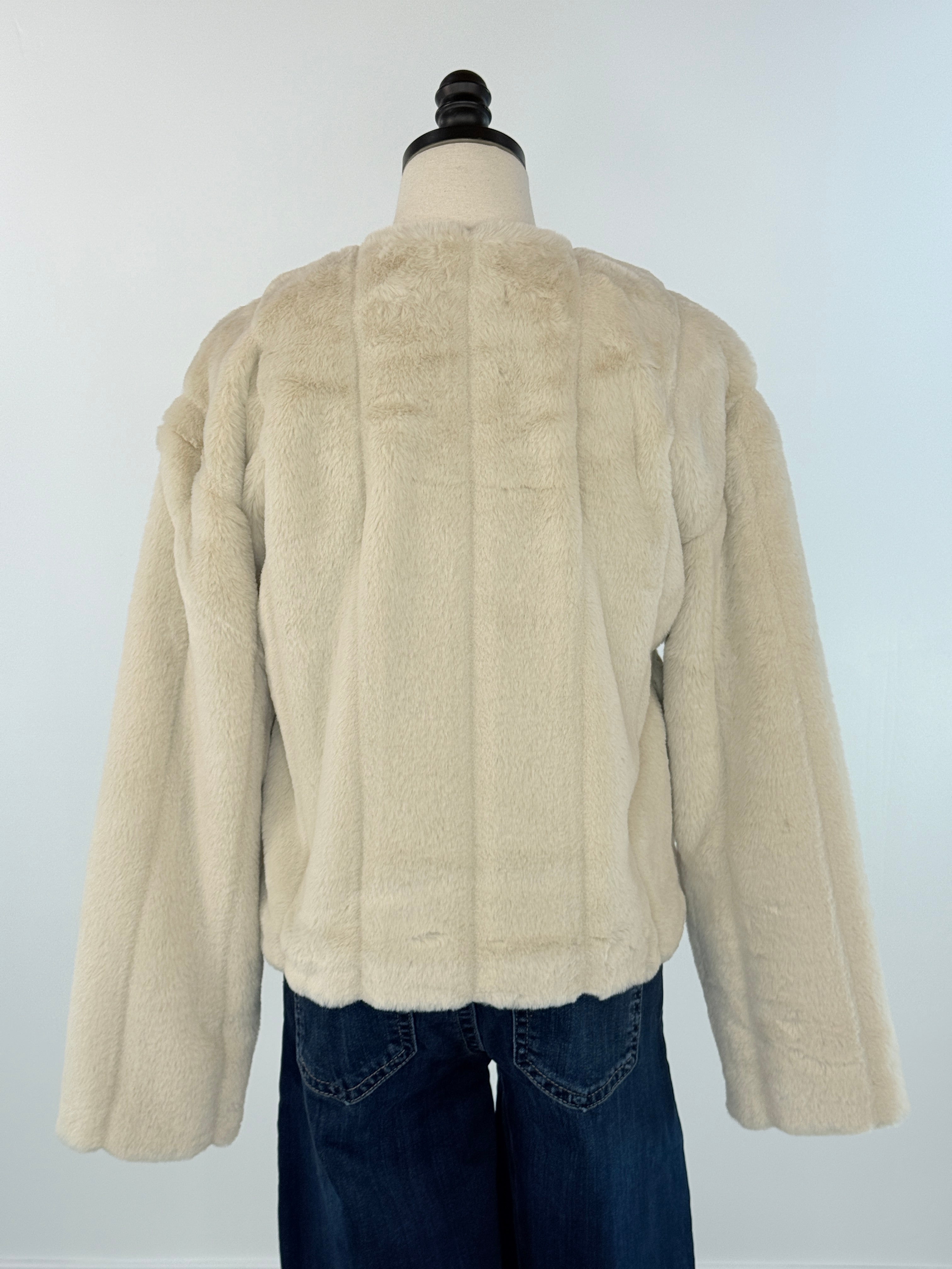 Anthem the Label Faux Fur Jacket in Pearl-141 Outerwear Coats & Jackets-Little Bird Boutique