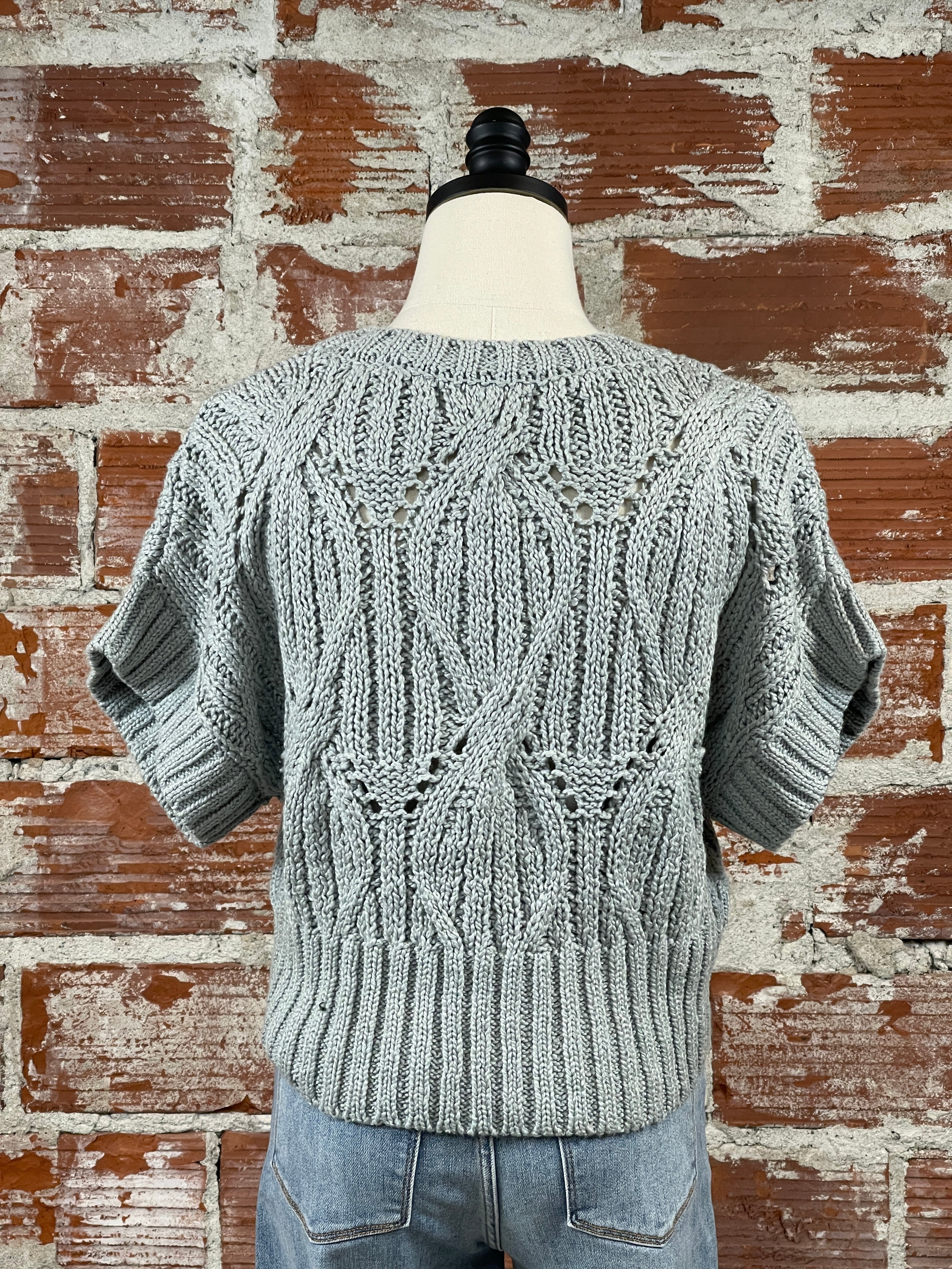 (Restock!)By Together Crochet Sweater in Sage-132 - Sweaters S/S (Jan - June)-Little Bird Boutique