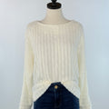Anthem the Label Fuzzy Boatneck Sweater in Pearl-131 - Sweaters F/W (June - Nov)-Little Bird Boutique