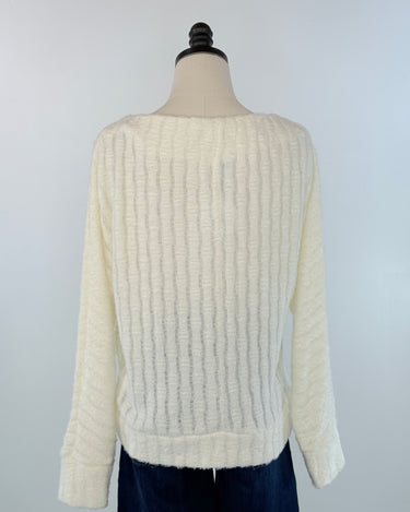 Anthem the Label Fuzzy Boatneck Sweater in Pearl-131 - Sweaters F/W (June - Nov)-Little Bird Boutique