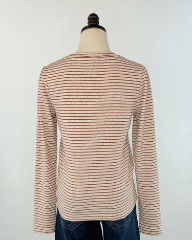 Anthem the Label Directional Insert Top in Oatmeal and Red Stripe-121 - Jersey Tops F/W (June - Nov)-Little Bird Boutique