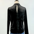 Anthem the Label Keyhole Split Velvet Top in Black-111 - Woven Top F/W (June- Nov)-Little Bird Boutique
