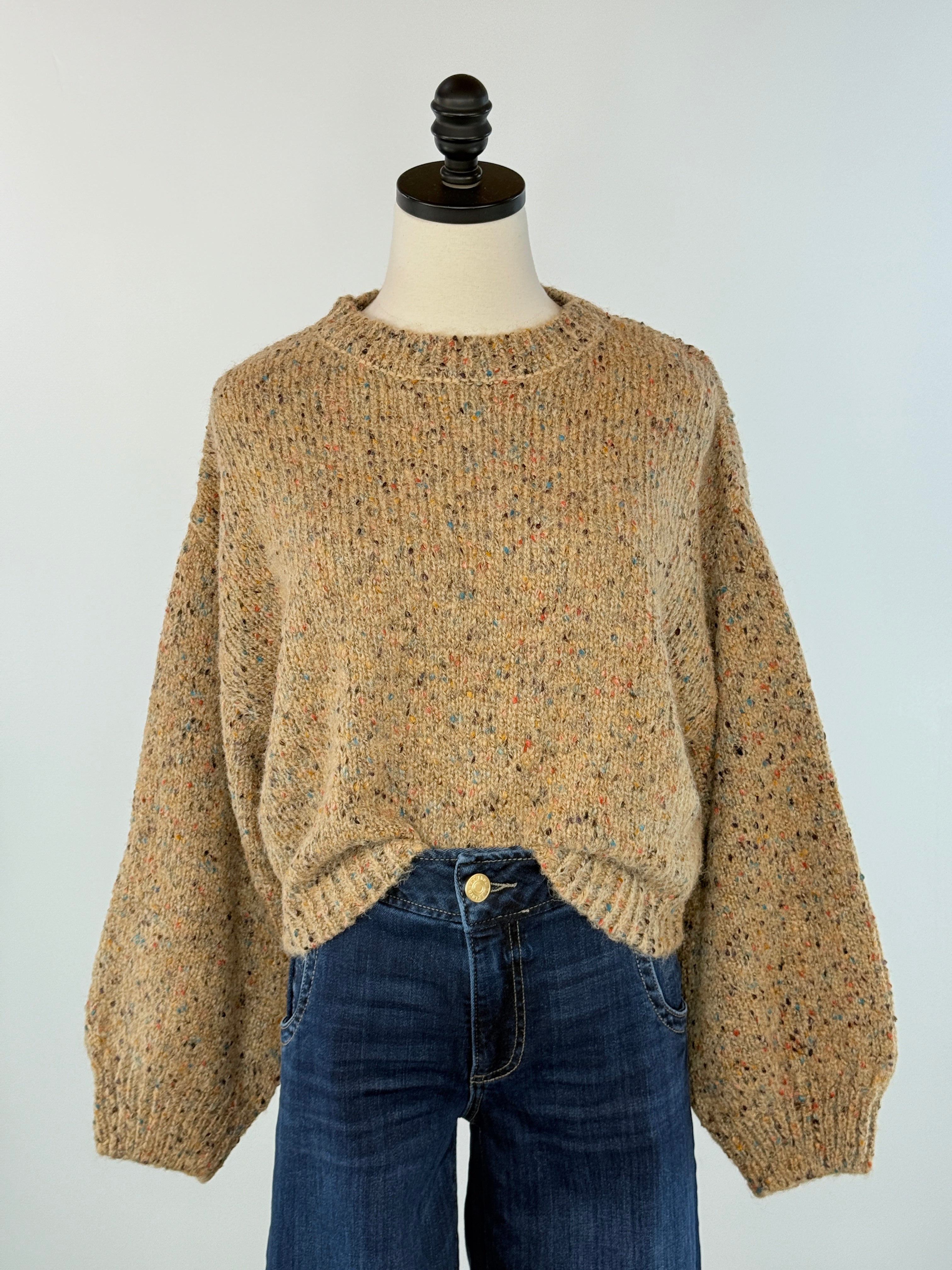 Cozy Confetti Knit Sweater-131 - Sweaters F/W (June - Nov)-Little Bird Boutique