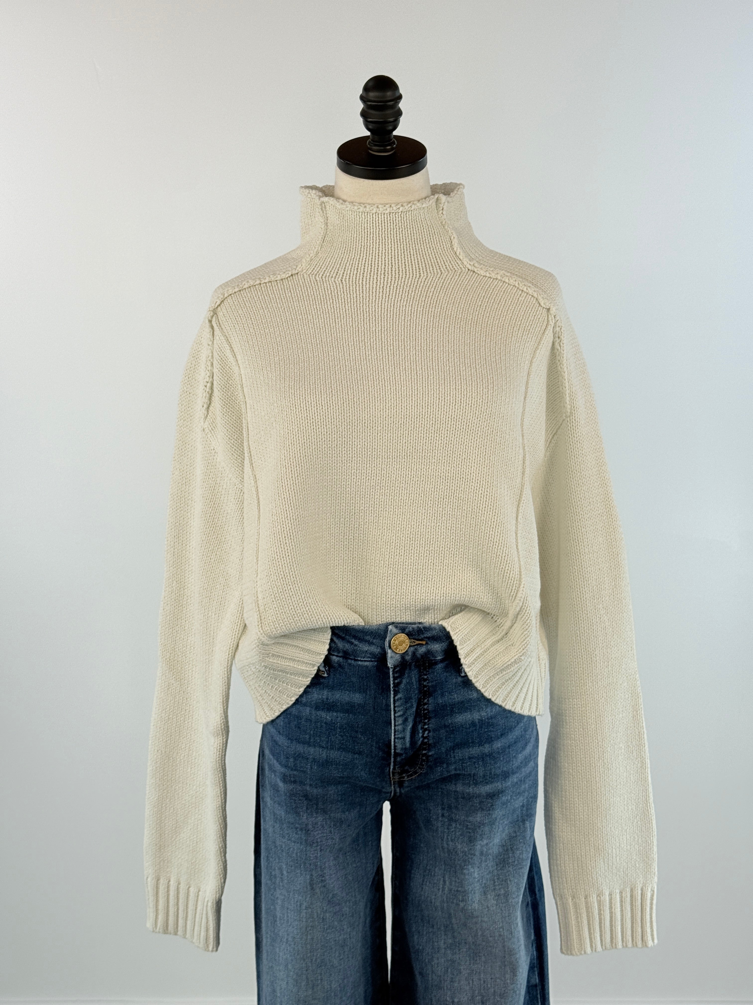 Winter's Edge Mock-Neck Sweater-131 - Sweaters F/W (June - Nov)-Little Bird Boutique