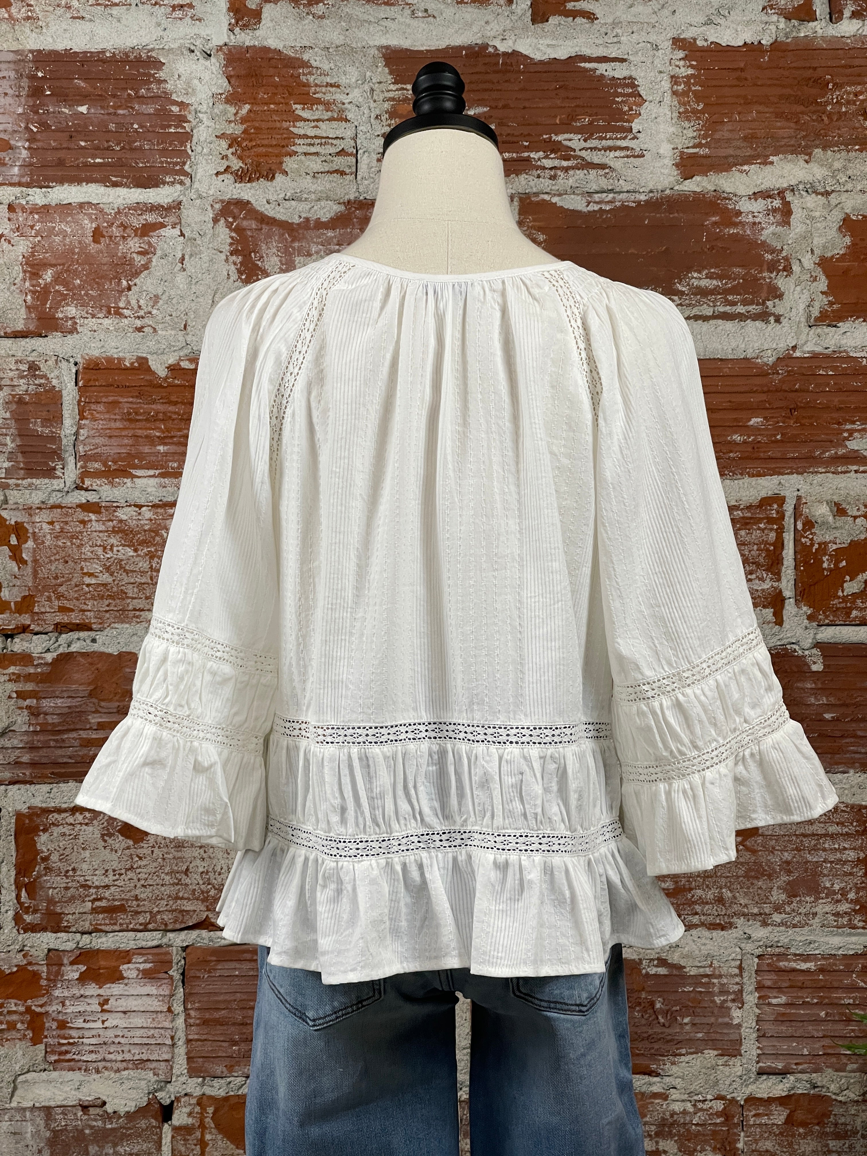 Another Love Sybil Top in White-112 - Woven Top S/S (Jan - June)-Little Bird Boutique