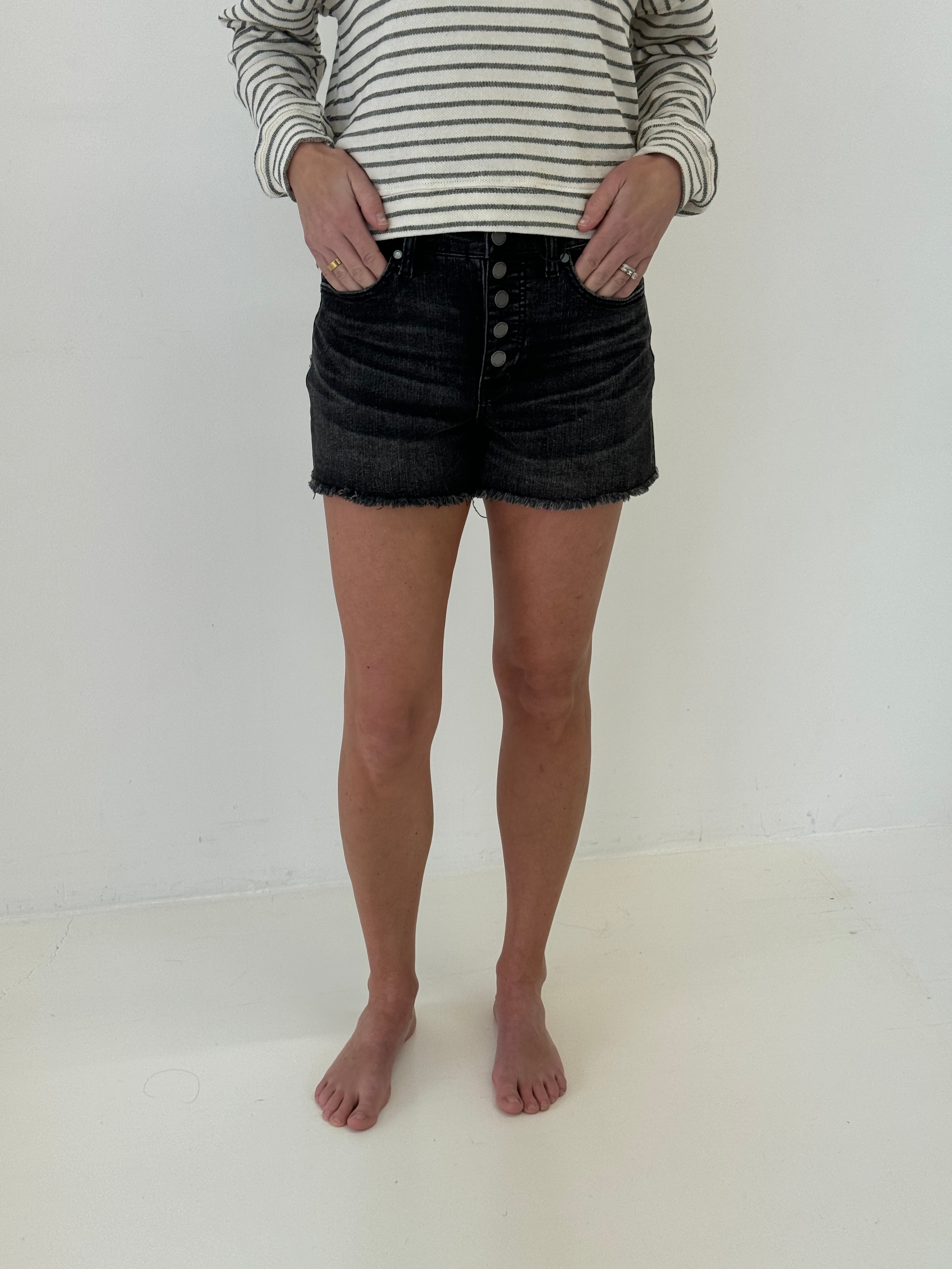 Liverpool Christine Shorts in Rawlins Wash-232 Shorts-Little Bird Boutique
