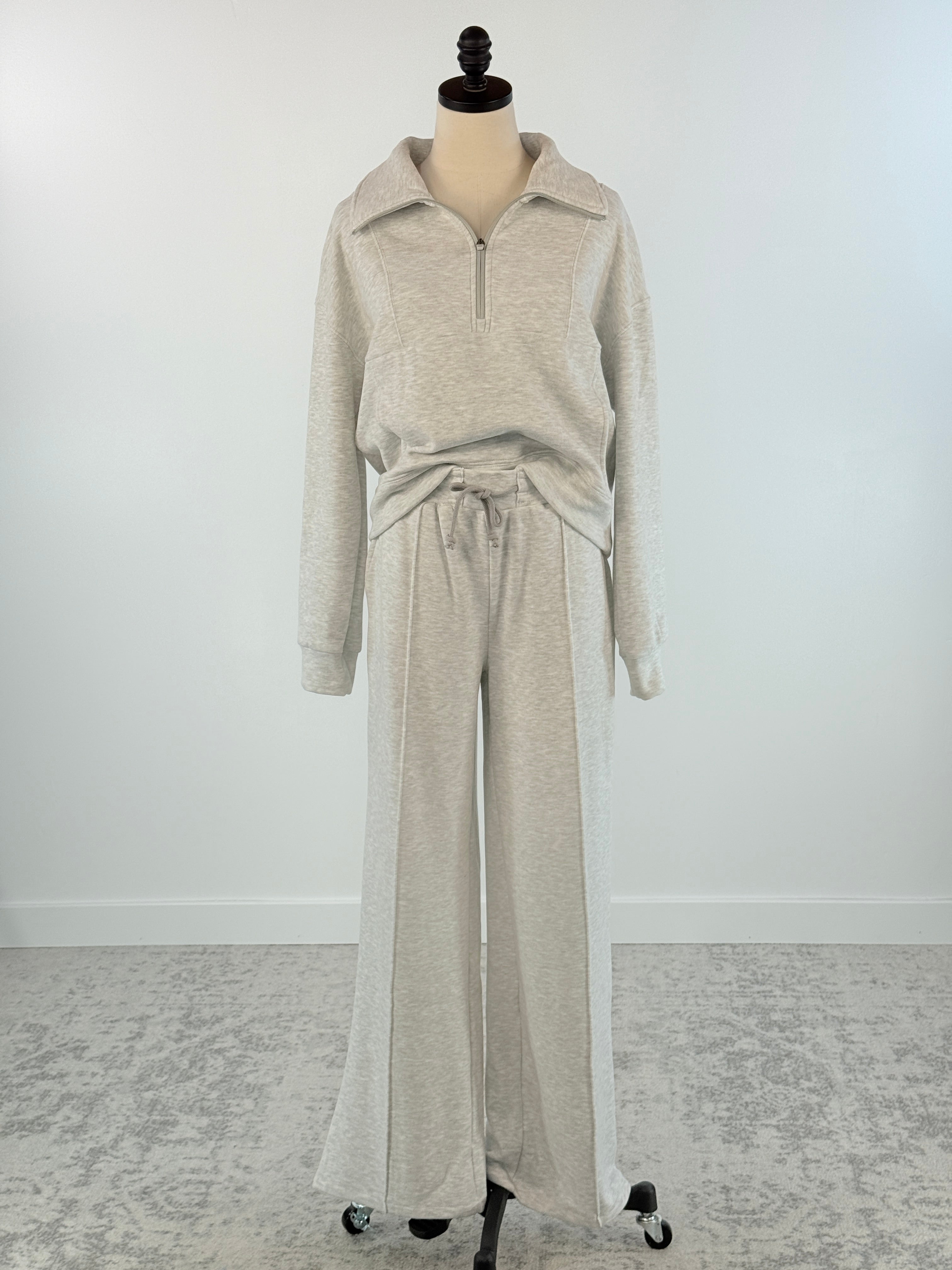 Flag and Anthem Super Soft Plush Sweatpants in Light Grey-220 Pants-Little Bird Boutique