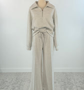 Flag and Anthem Super Soft Plush Sweatpants in Light Grey-220 Pants-Little Bird Boutique