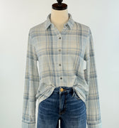 Flag and Anthem Beatrice Flannel Top in Blue and Tan-111 - Woven Top F/W (June- Nov)-Little Bird Boutique