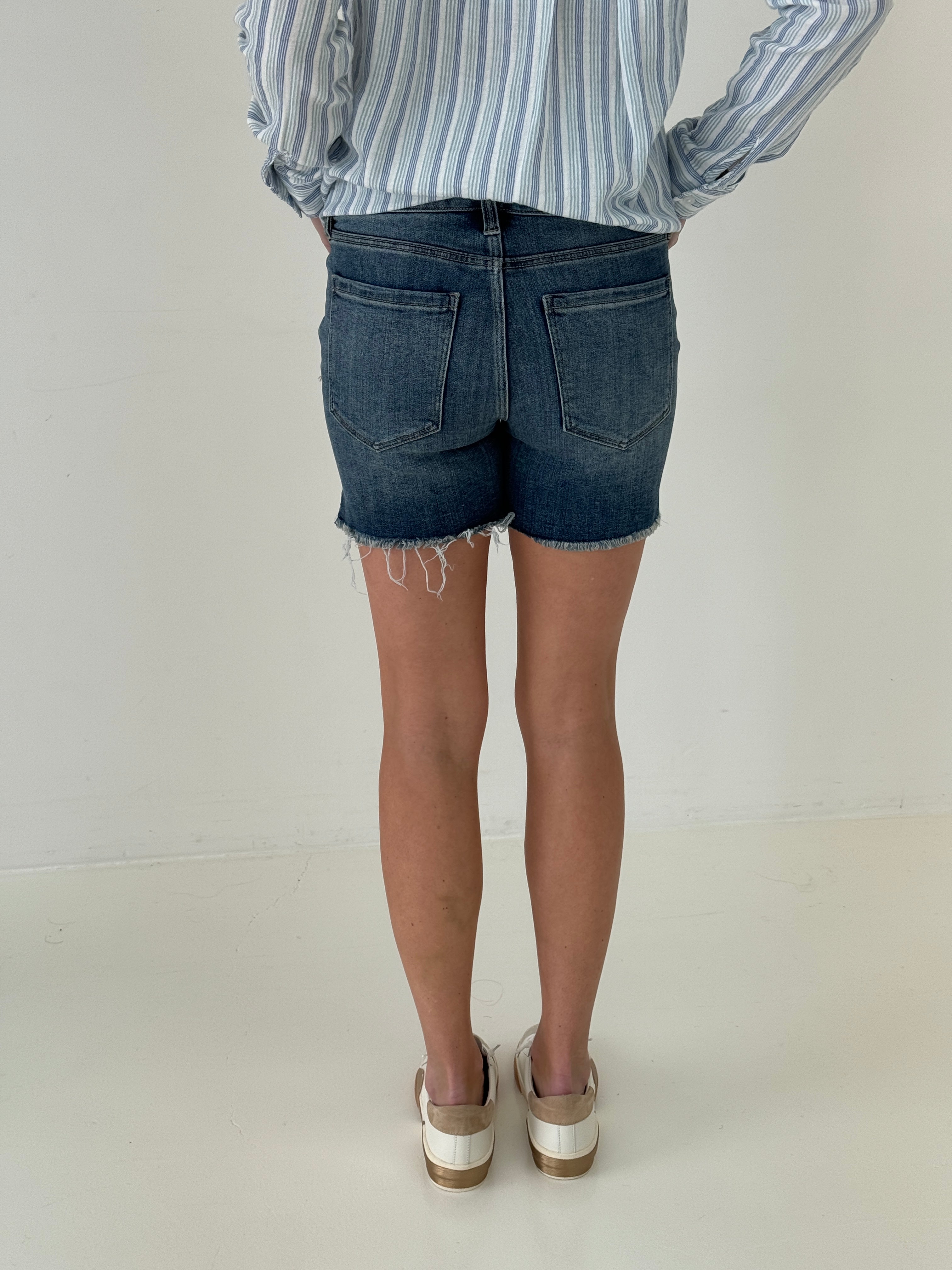Liverpool Vickie Fray Hem Short in Harpswell Wash-232 Shorts-Little Bird Boutique