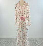 Candy Cane Lane Long Sleeve Button Up Pajama Set-240 Loungewear/Intimates-Little Bird Boutique