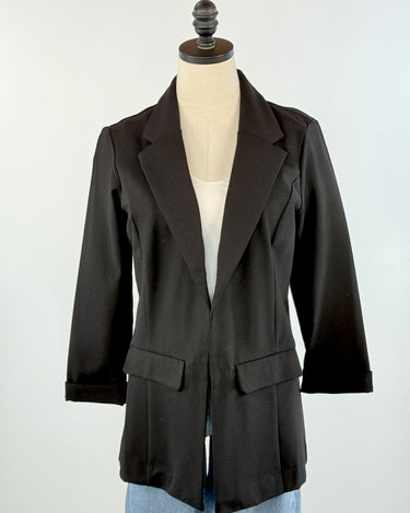 Liverpool Boyfriend Blazer with Princess Darts in Black-143 Blazers-Little Bird Boutique