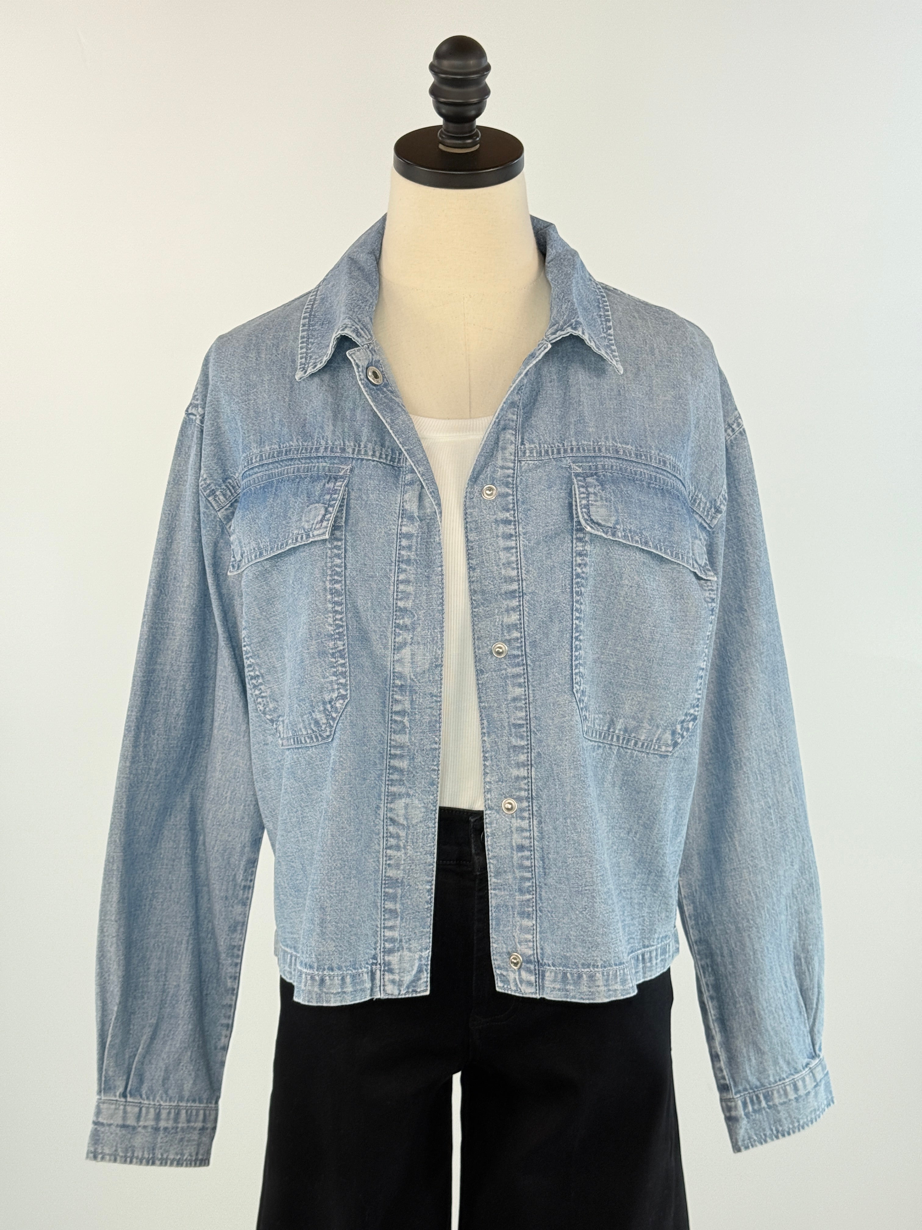 Flag and Anthem Hayden Tencel Jacket in Medium Wash-141 Outerwear Coats & Jackets-Little Bird Boutique