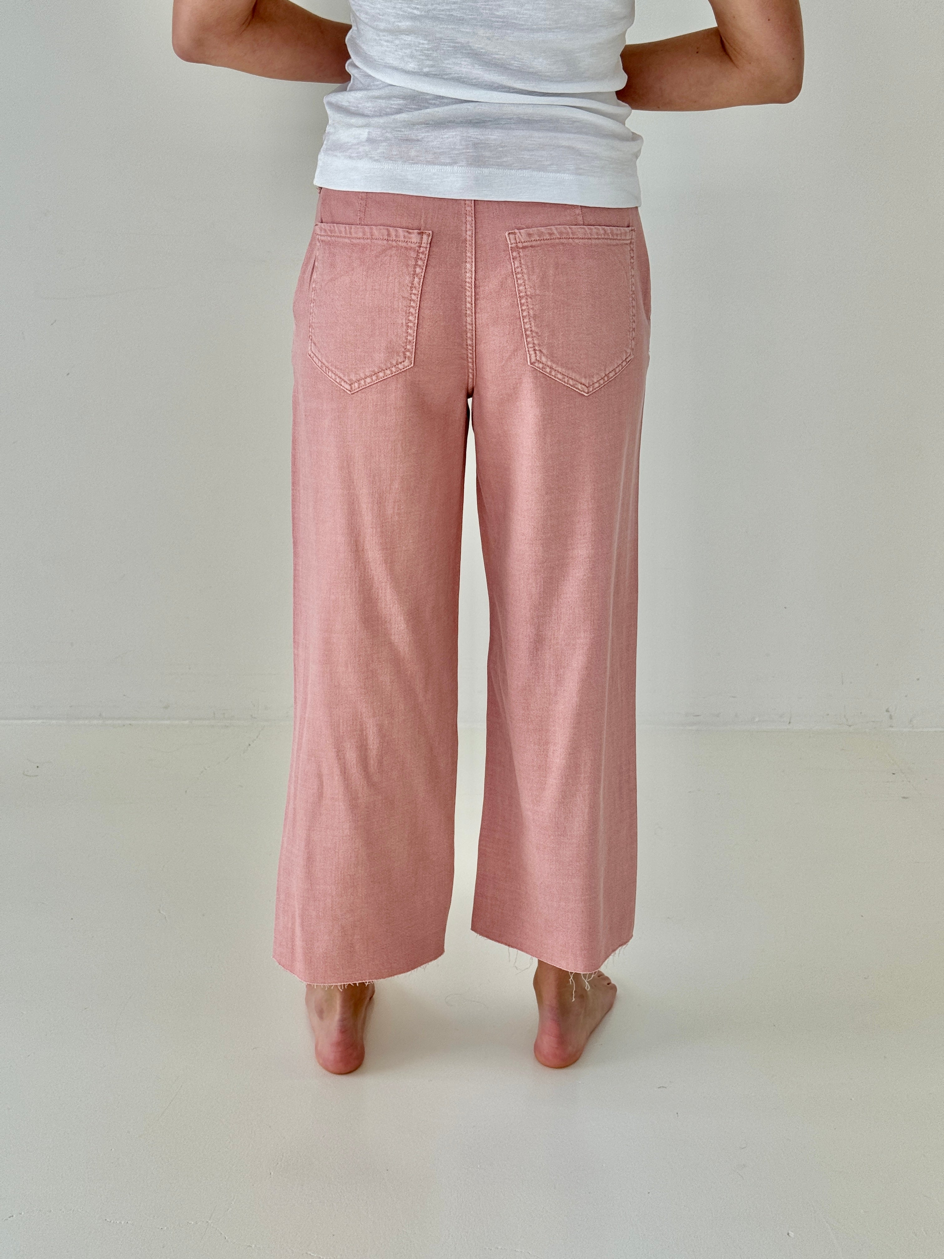 Liverpool Wide Leg Pant in Rose Blush-220 Pants-Little Bird Boutique