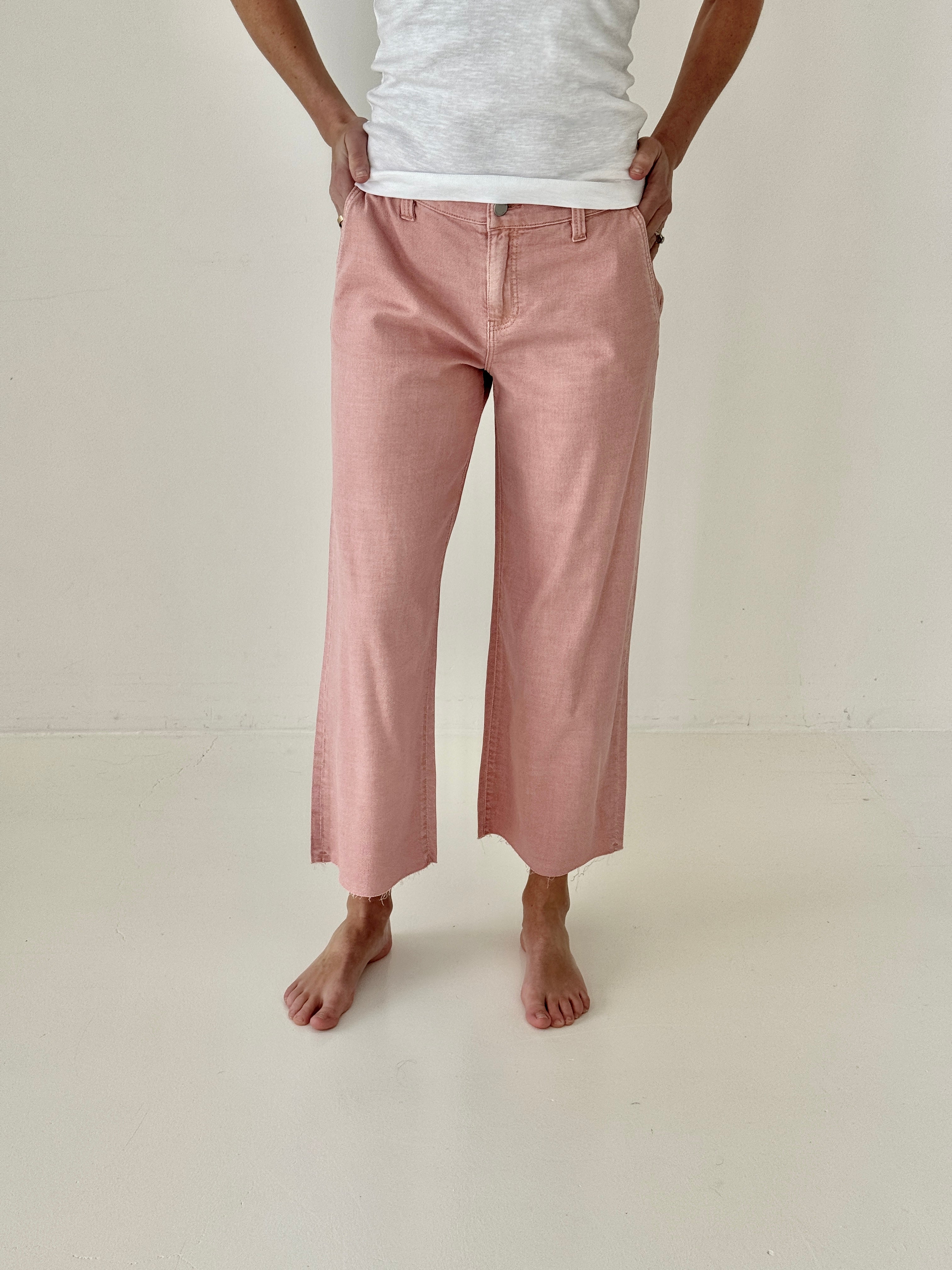 Liverpool Wide Leg Pant in Rose Blush-220 Pants-Little Bird Boutique
