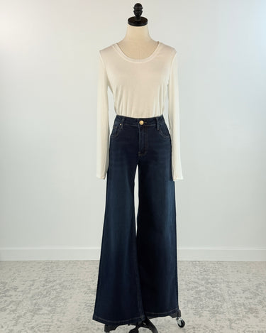 Kut from the Kloth Jean High Rise Wide Leg Jeans in Attributable-210 Denim-Little Bird Boutique