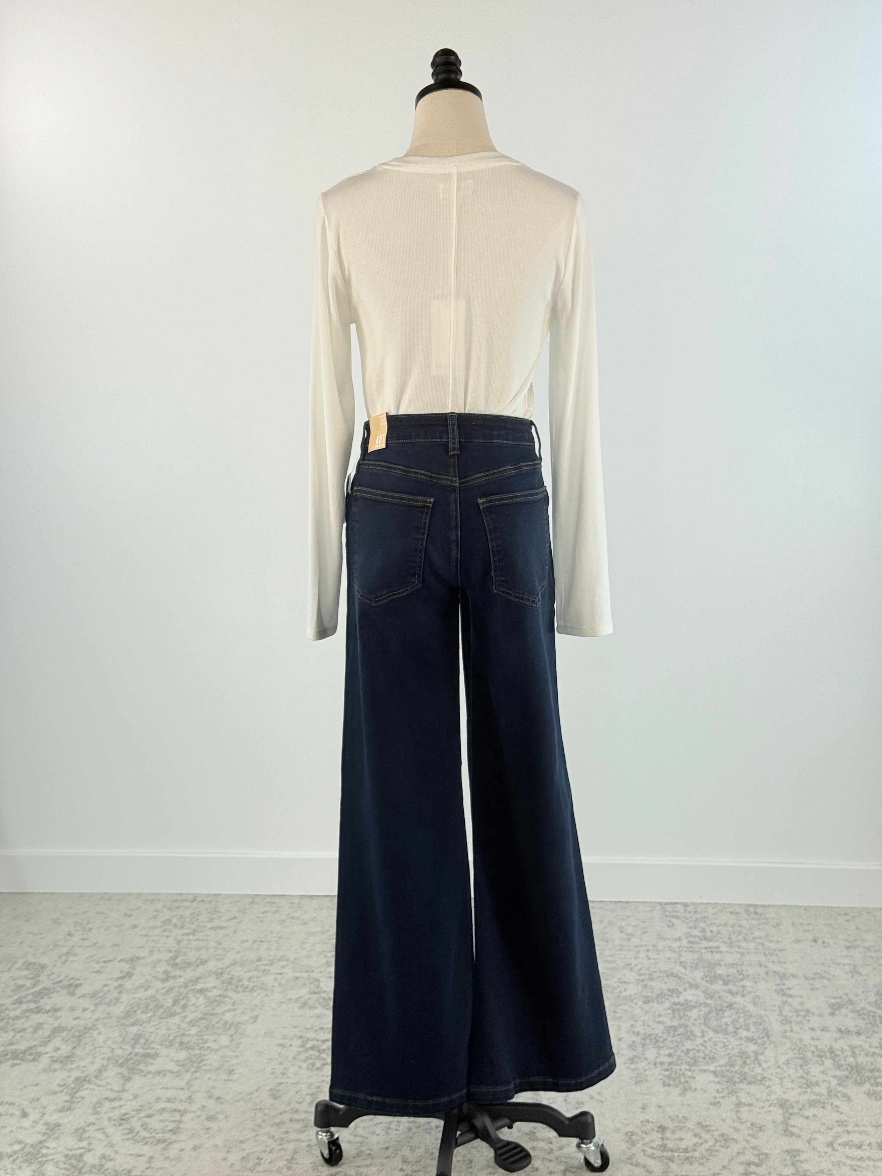 Kut from the Kloth Jean High Rise Wide Leg Jeans in Attributable-210 Denim-Little Bird Boutique