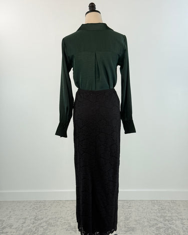 Z Supply Via Lace Midi Skirt in Black-231 Skirts-Little Bird Boutique