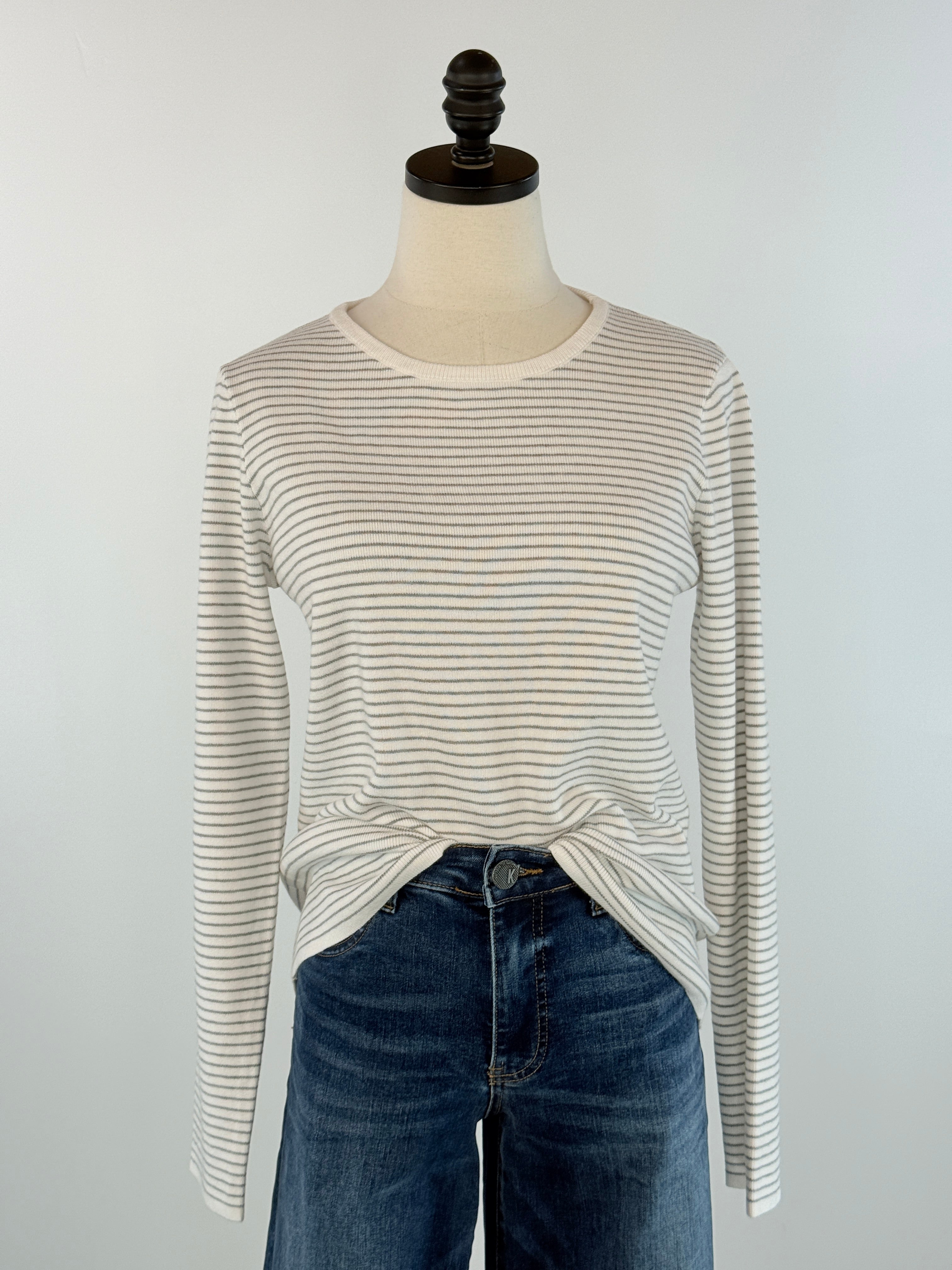Reed Sweater in Ivory and Grey