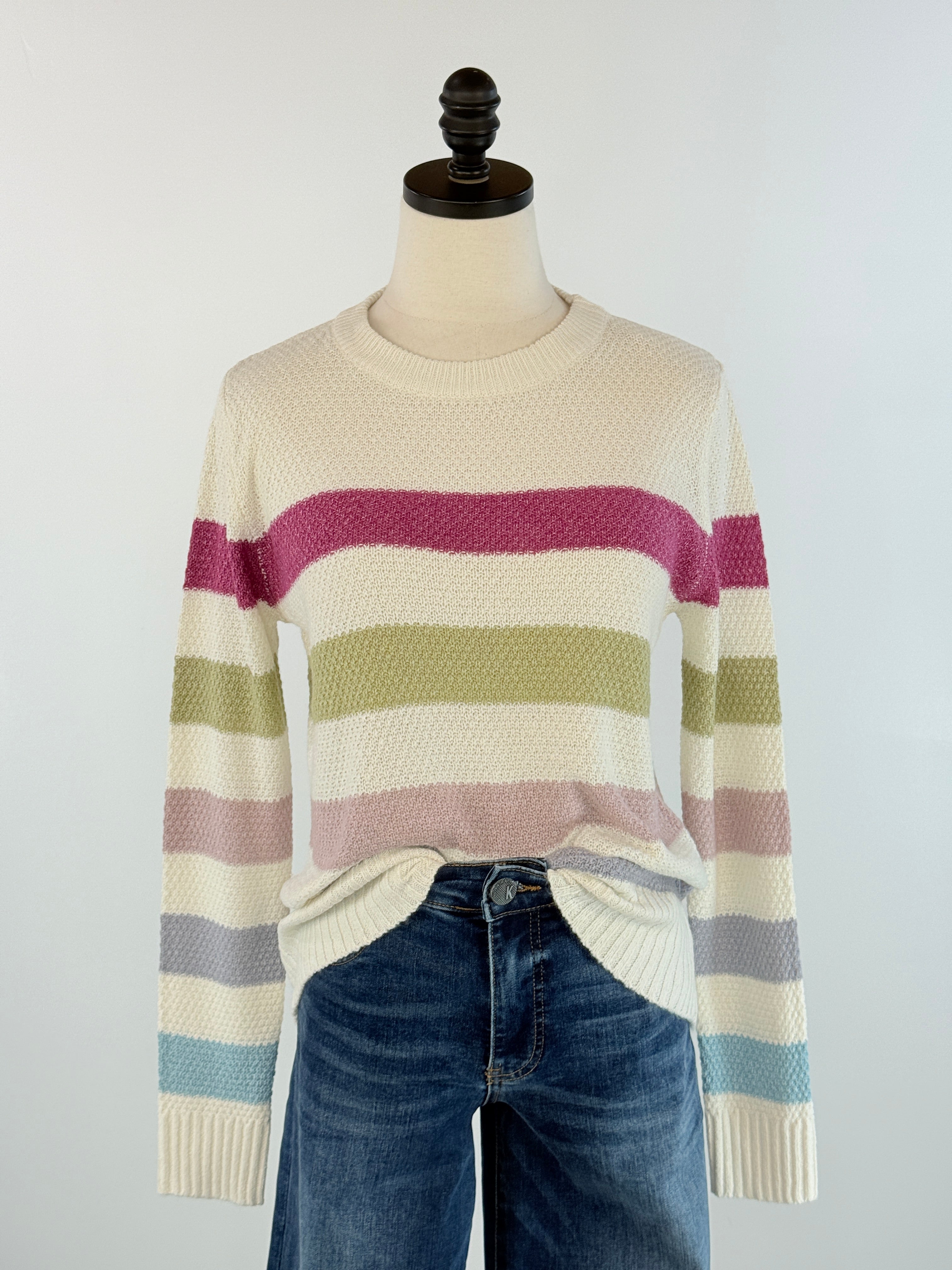 Candy Clouds Striped Sweater-131 - Sweaters F/W (June - Nov)-Little Bird Boutique