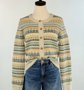 Heritage Fair Isle Cardigan in Taupe Multi-131 - Sweaters F/W (June - Nov)-Little Bird Boutique