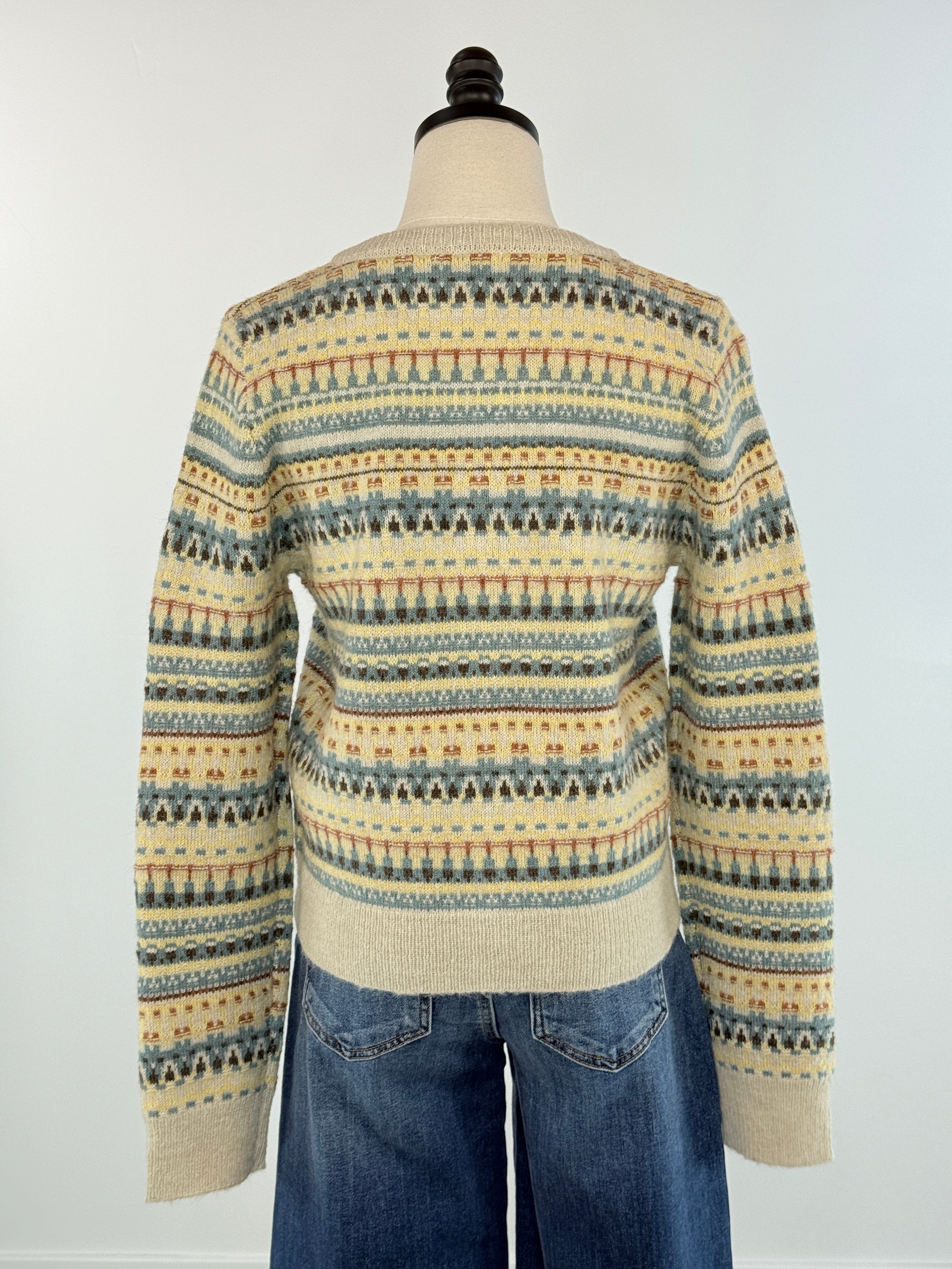 Heritage Fair Isle Cardigan in Taupe Multi