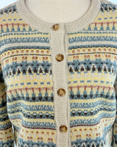 Heritage Fair Isle Cardigan in Taupe Multi-131 - Sweaters F/W (June - Nov)-Little Bird Boutique