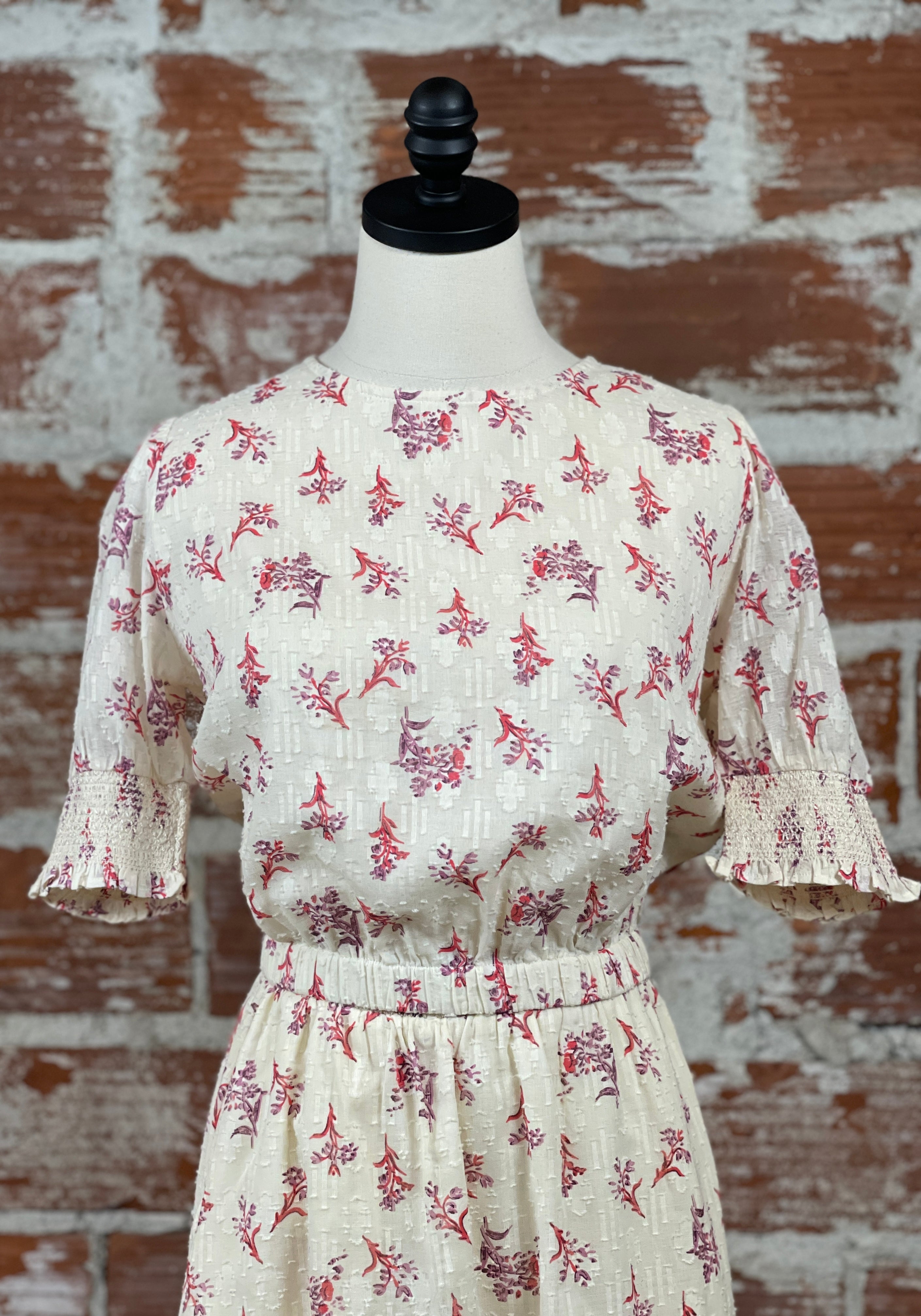 Flag and Anthem Ella Top in Cream and Pink-112 - Woven Top S/S (Jan - June)-Little Bird Boutique