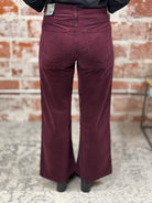 Kut from the Kloth Meg High Rise Fab Ab Corduroy Pants in Dark Plum-220 Pants-Little Bird Boutique