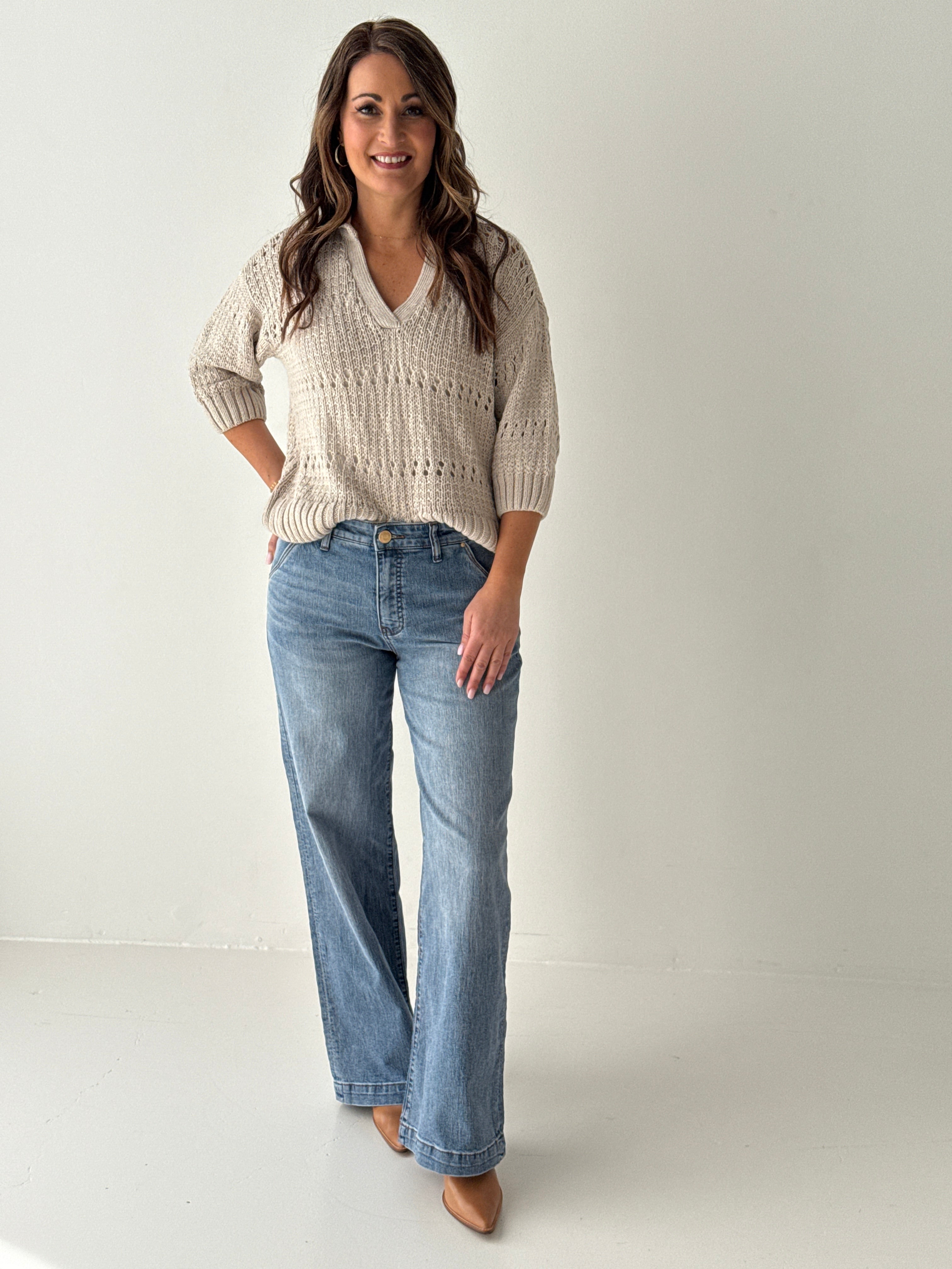 KUT From the Kloth Jodi High Rise Wide Leg in Vital wash-210 Denim-Little Bird Boutique