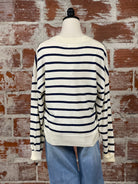 Thread and Supply Elsa Cardigan in Navy and Ivory-132 - Sweaters S/S (Dec - May)-Little Bird Boutique