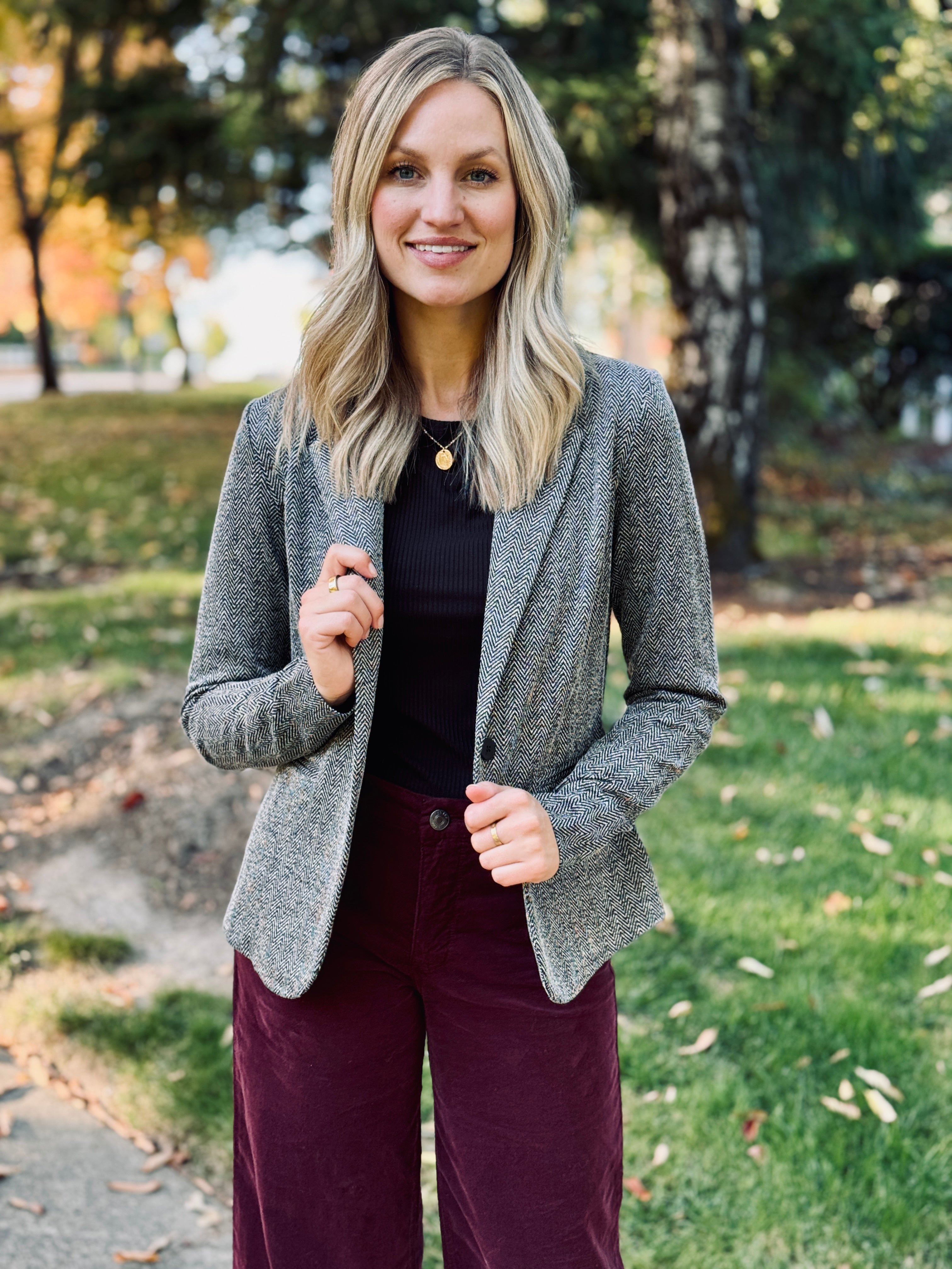 Kate Blazer in Black Tweed-143 Blazers-Little Bird Boutique