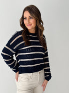 Z Supply Estero Stripe Sweater in Eclipse-132 - Sweaters S/S (Dec - May)-Little Bird Boutique