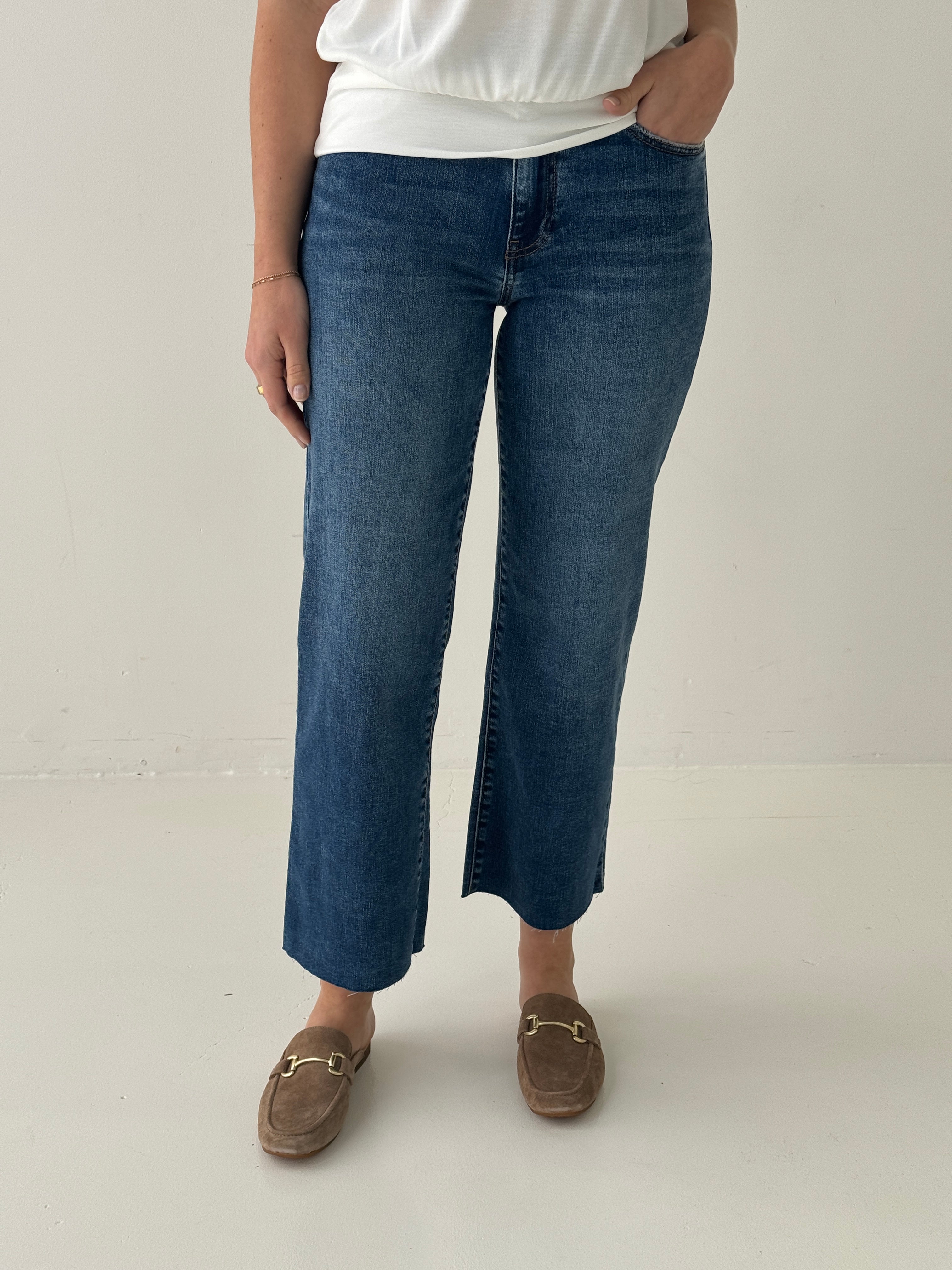Kut Charlote High Rise Coulottes in Commenatory Wash-210 Denim-Little Bird Boutique