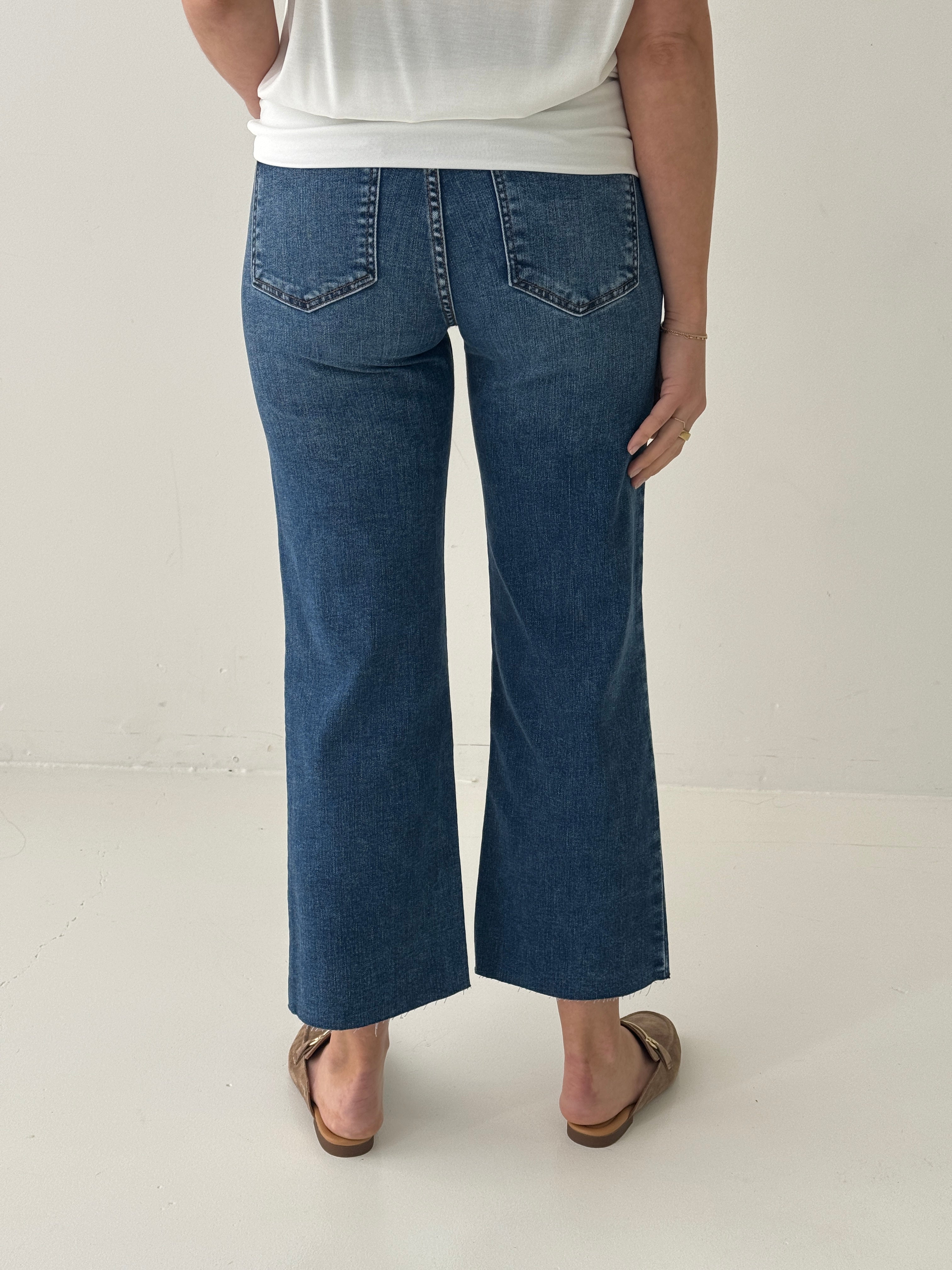 Kut Charlote High Rise Coulottes in Commenatory Wash-210 Denim-Little Bird Boutique