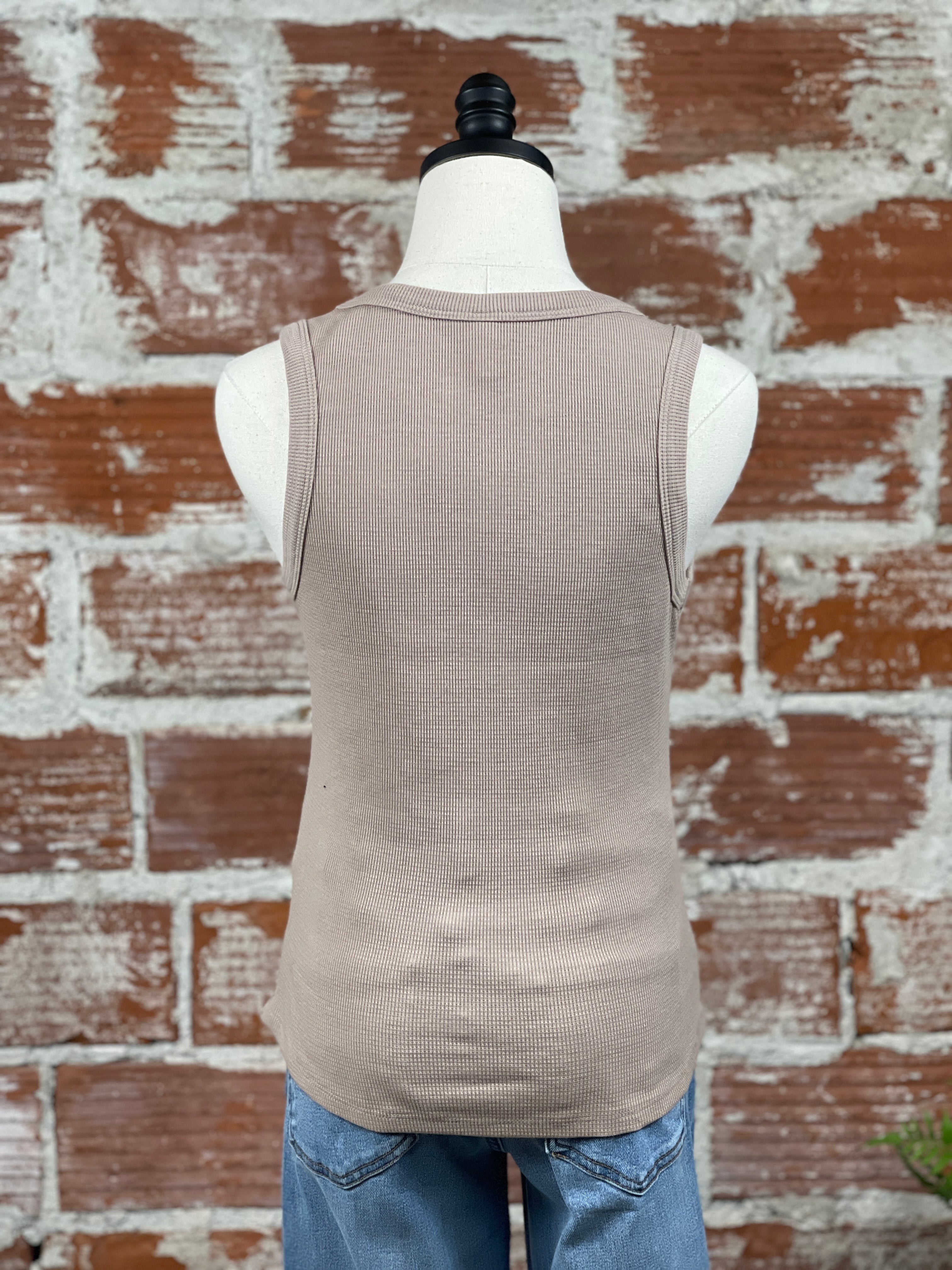 Kali Tank in Mocha-122 - Jersey Tops S/S (Dec - May)-Little Bird Boutique