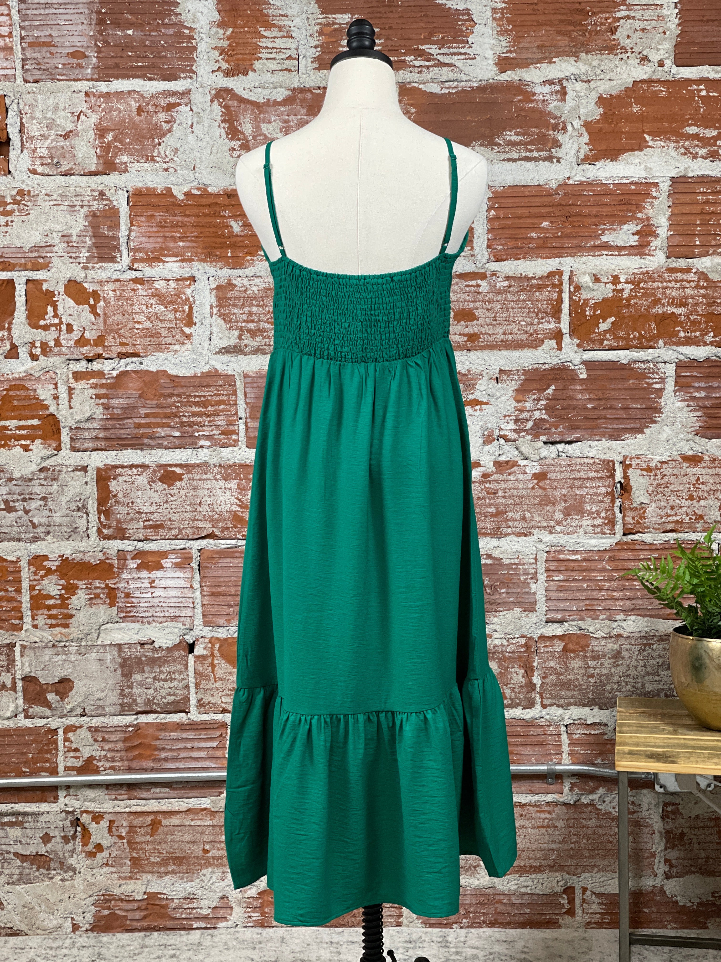 Apricot Emerald Forest Dress in Green-151 Dresses - Short-Little Bird Boutique