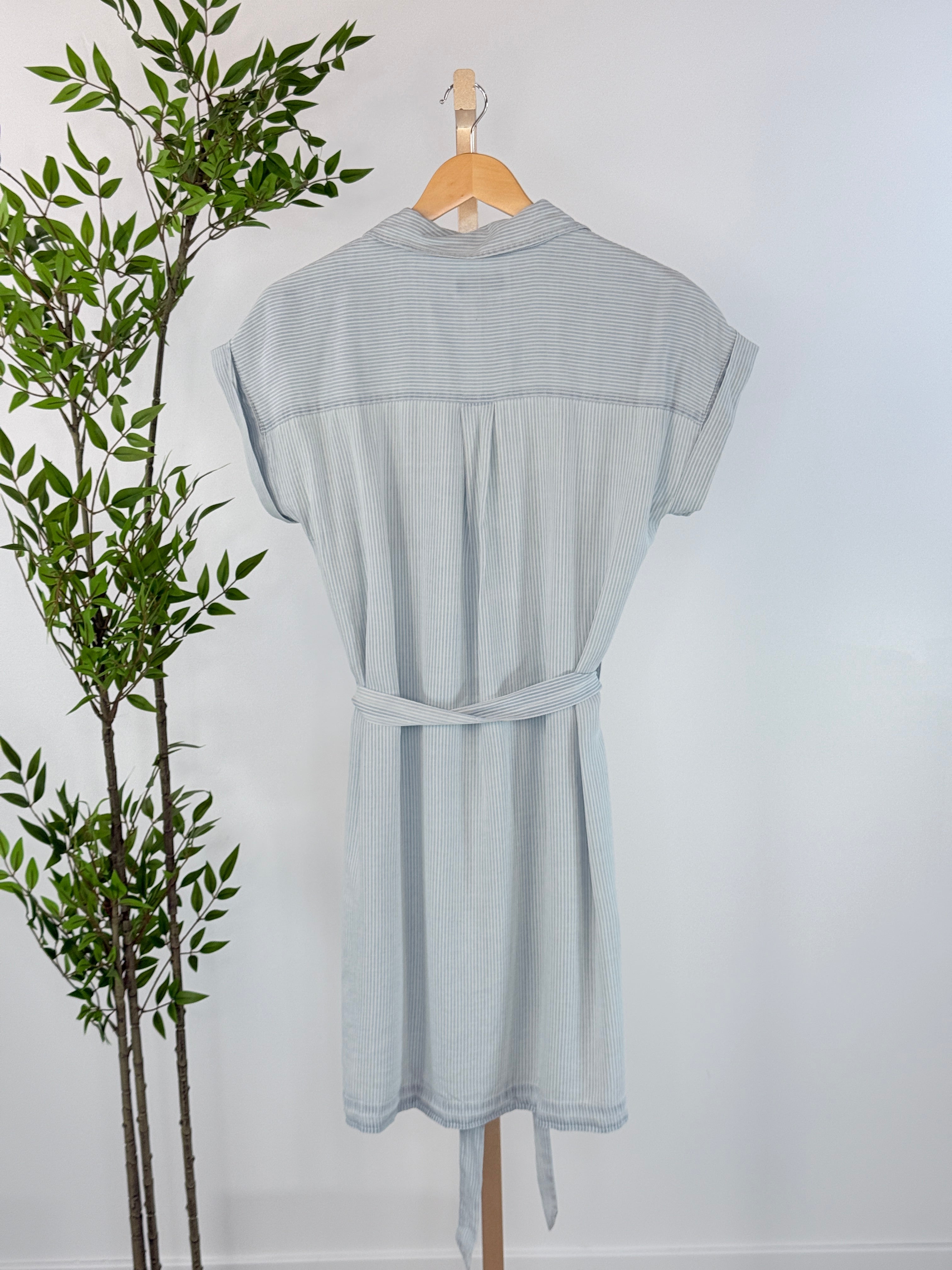 thread and supply denim dress DAHLIA DRESS WASHED INDIGO STRIPE / L