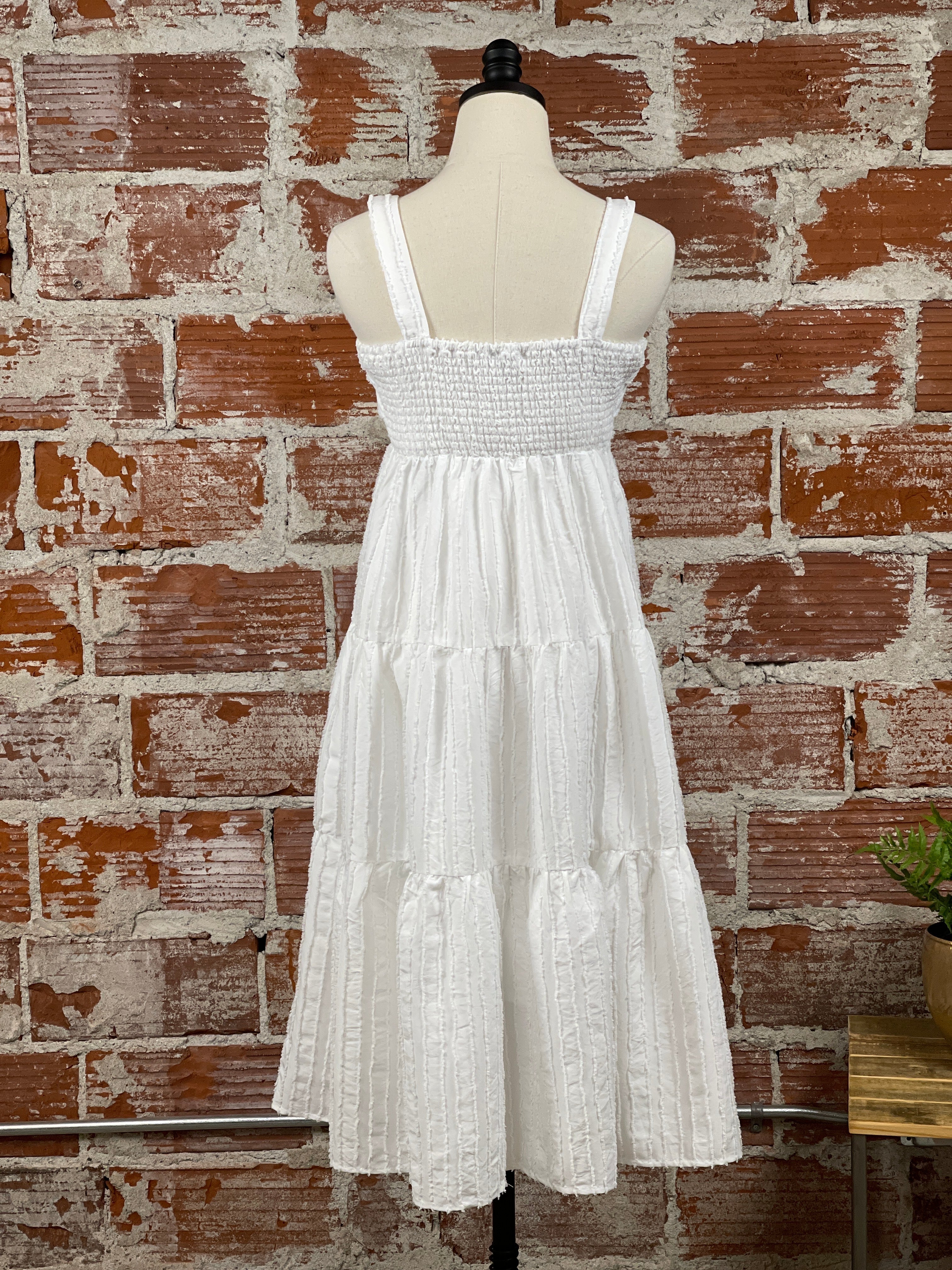 Chloe Dress in White-152 Dresses - Long-Little Bird Boutique